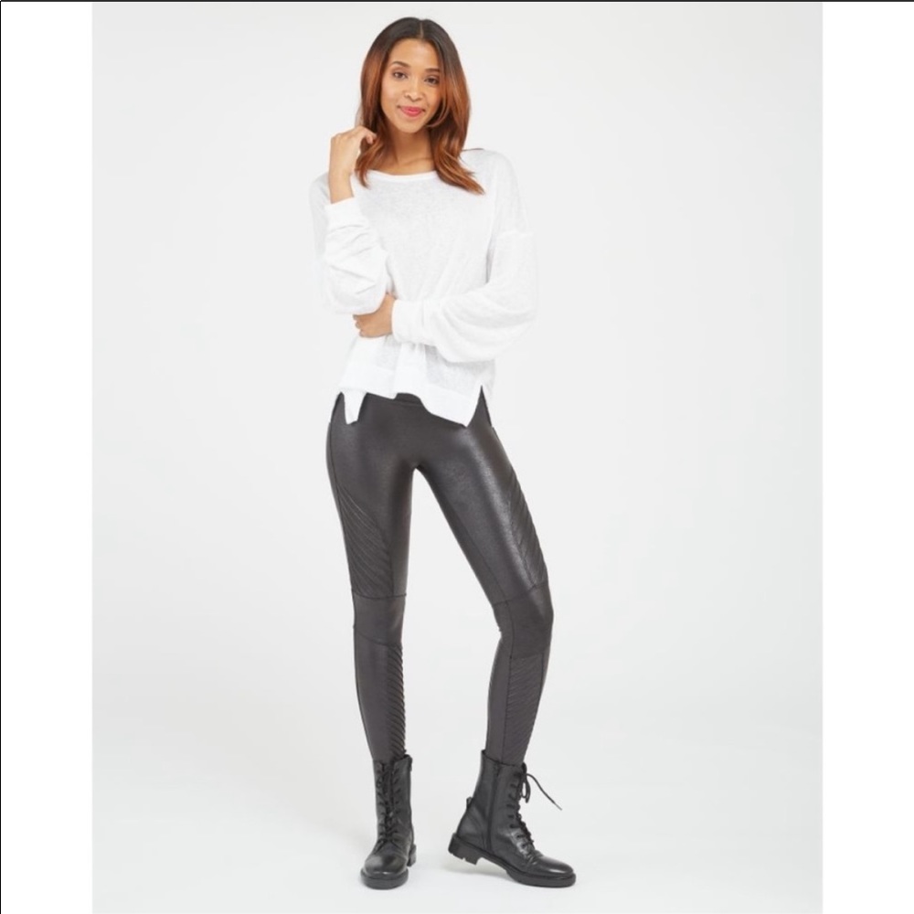 Spanx Faux Leather Moto Leggings - Picture 8 of 10